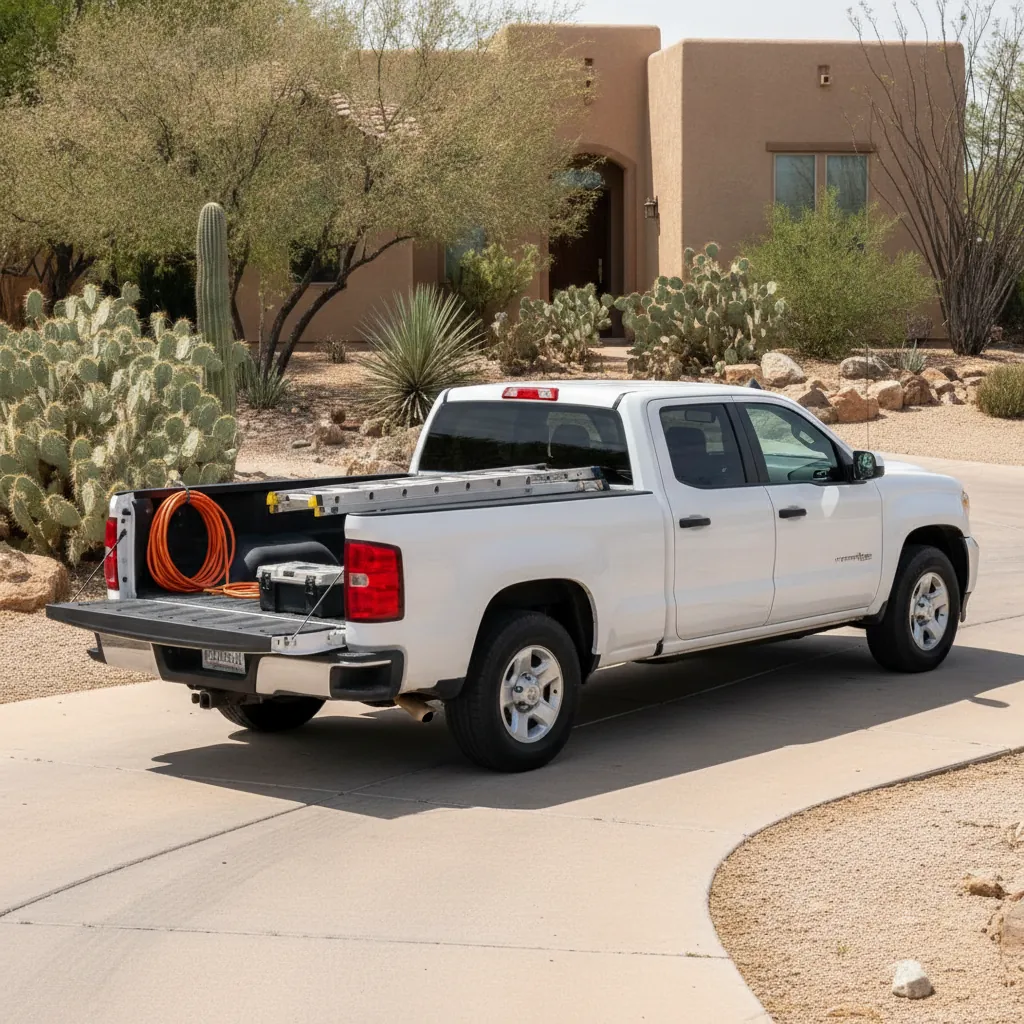 General Contractor El Paso crew truck parked at a job site in El Paso, TX